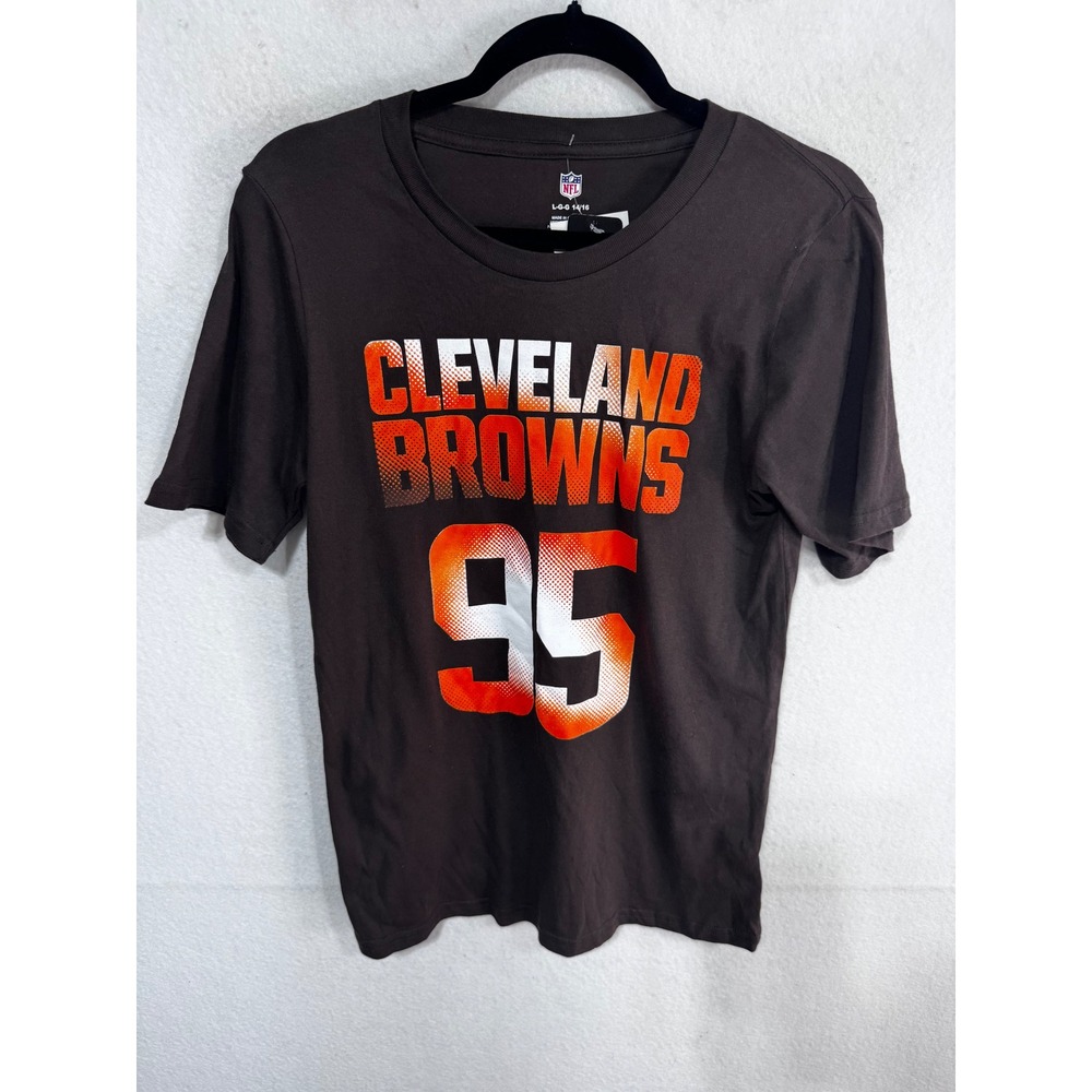 NFL Cleveland Browns Myles Garrett #95 Youth Kids L 14/16 Brown T-Shirt New